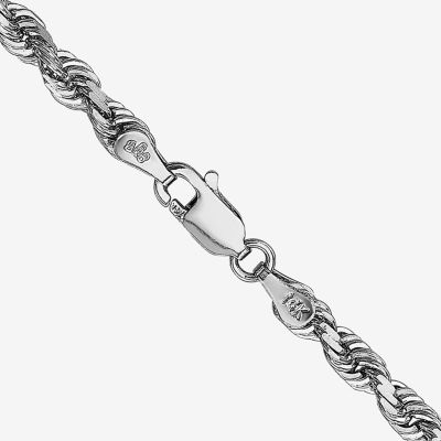 14K White Gold Inch Rope Chain Necklace