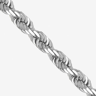 14K White Gold Inch Rope Chain Necklace