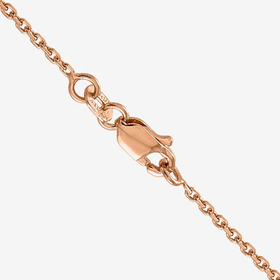 14K Rose Gold 16 Inch Solid Cable Chain Necklace