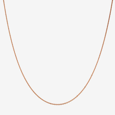 14K Rose Gold 16 Inch Solid Cable Chain Necklace