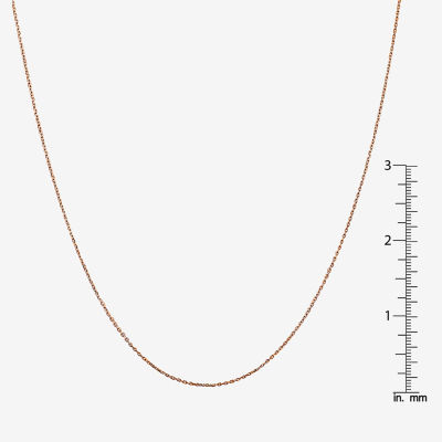 14K Rose Gold 16 Inch Solid Cable Chain Necklace