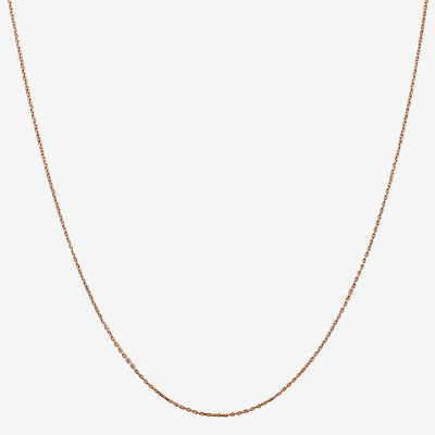 14K Rose Gold 16 Inch Solid Cable Chain Necklace