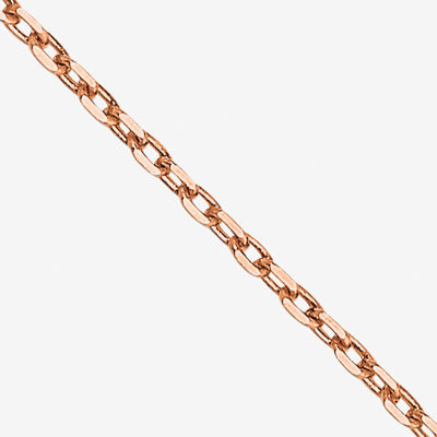 14K Rose Gold 16 Inch Solid Cable Chain Necklace