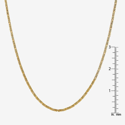 14K Gold Inch Solid Byzantine Chain Necklace