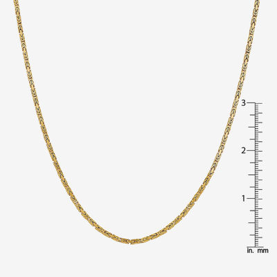 14K Gold Inch Solid Byzantine Chain Necklace