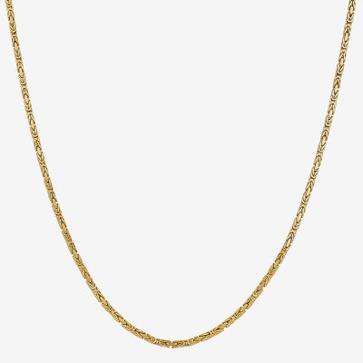 14K Gold Inch Solid Byzantine Chain Necklace