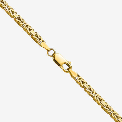 14K Gold Inch Solid Byzantine Chain Necklace