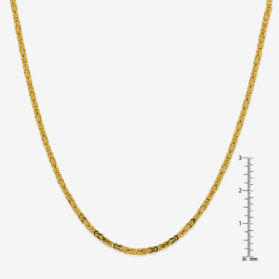 14K Gold Inch Solid Byzantine Chain Necklace