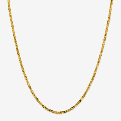 14K Gold Inch Solid Byzantine Chain Necklace