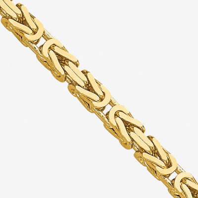 14K Gold Inch Solid Byzantine Chain Necklace