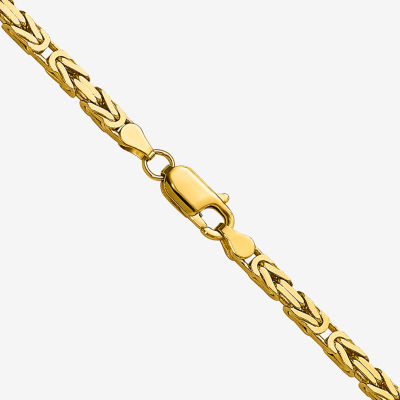 14K Gold Inch Solid Byzantine Chain Necklace