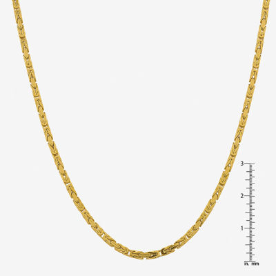 14K Gold Inch Solid Byzantine Chain Necklace