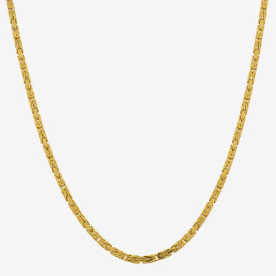 14K Gold Inch Solid Byzantine Chain Necklace