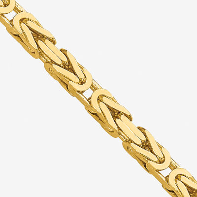 14K Gold Inch Solid Byzantine Chain Necklace