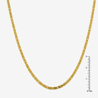 14K Gold Inch Solid Byzantine Chain Necklace