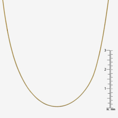 14K Gold Solid Box - Inch Chain Necklace