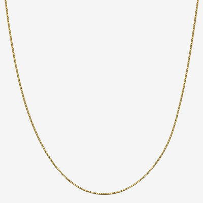 14K Gold Solid Box - Inch Chain Necklace