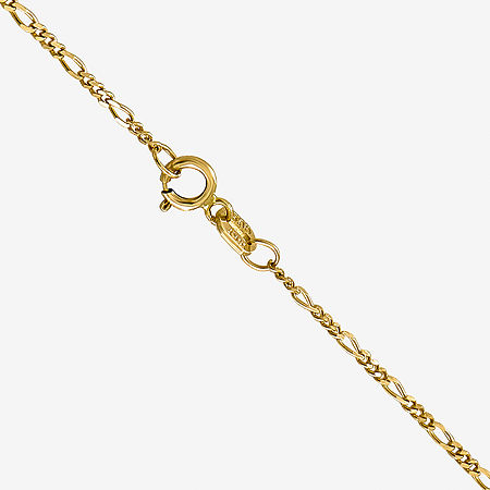 10K Gold 16-24 Solid Figaro Chain Necklace, One Size