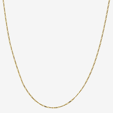 10K Gold 16-24 Solid Figaro Chain Necklace, One Size