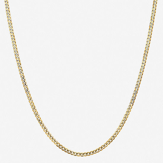 14K Gold Solid Curb Chain Necklace