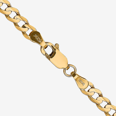 14K Gold Solid Curb Chain Necklace