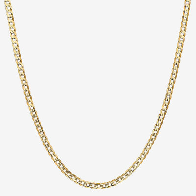 14K Gold Solid Curb Chain Necklace