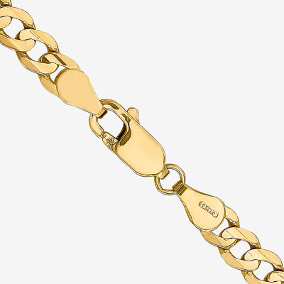 14K Gold Solid Curb Chain Necklace