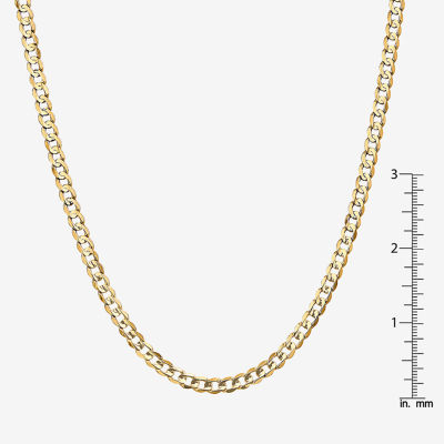 14K Gold Solid Curb Chain Necklace