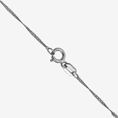 14K White Gold 14-30" Solid Singapore Chain Necklace