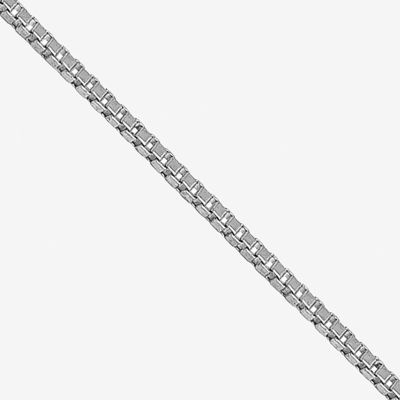 White gold box chain on sale necklace