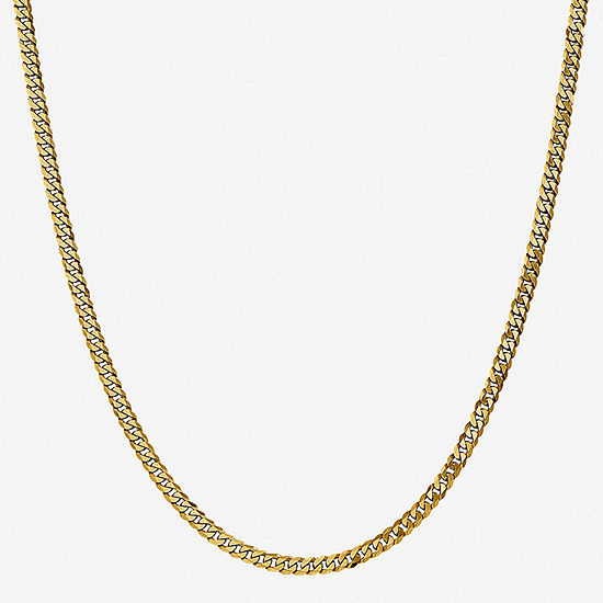 10K Gold 18 Inch Solid Curb Chain Necklace