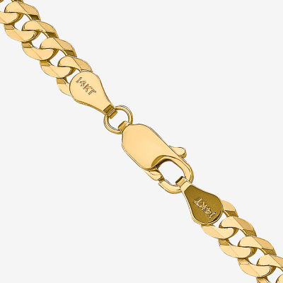 10K Gold Solid Curb Chain Necklace