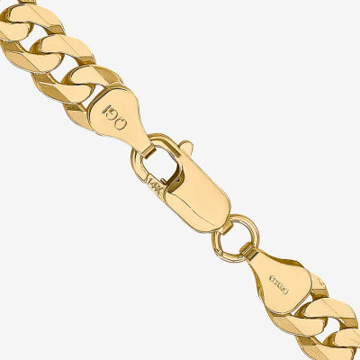 10K Gold Solid Curb Chain Necklace