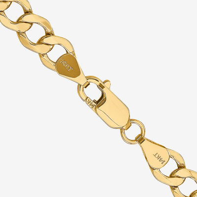 10K Gold Inch Semisolid Curb Chain Necklace