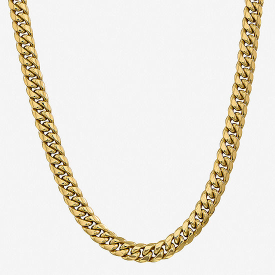 10K Gold 22 Inch Hollow Curb Chain Necklace
