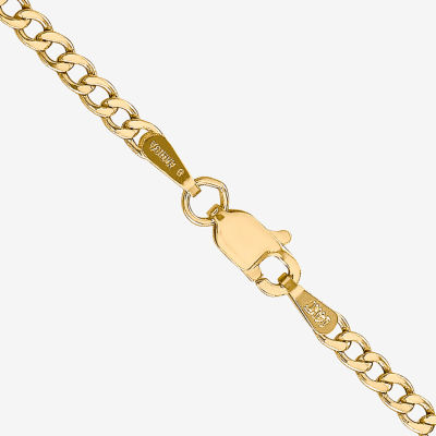 10K Gold Inch Semisolid Curb Chain Necklace