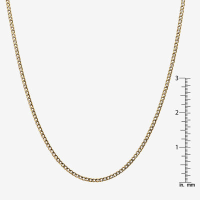 10K Gold Inch Semisolid Curb Chain Necklace