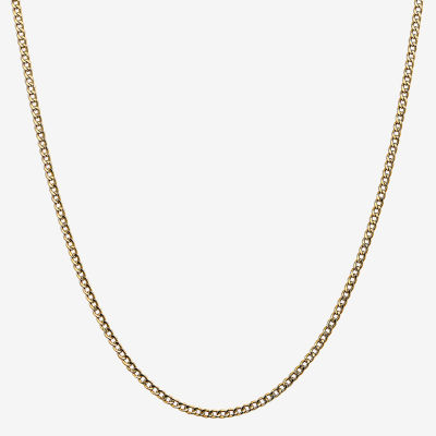 10K Gold Inch Semisolid Curb Chain Necklace