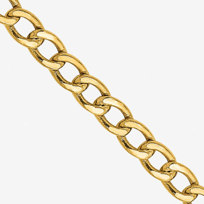 10K Gold Inch Semisolid Curb Chain Necklace