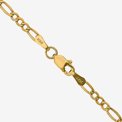 14K Gold Inch Semisolid Figaro Chain Necklace