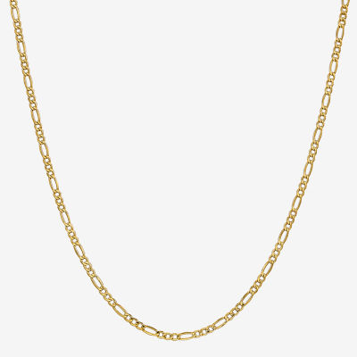 14K Gold Inch Semisolid Figaro Chain Necklace