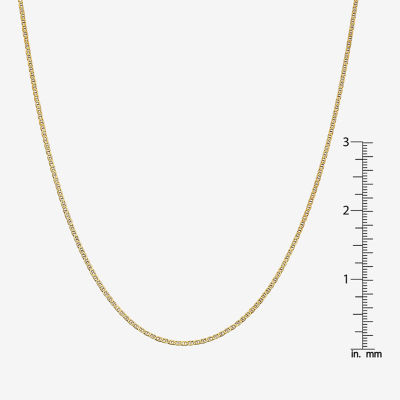 14K Gold Inch Solid Mariner Chain Necklace