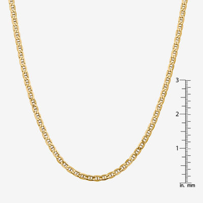 14K Gold Inch Semisolid Mariner Chain Necklace