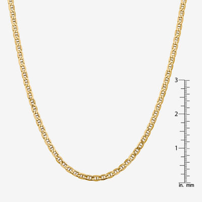 14K Gold Inch Semisolid Mariner Chain Necklace