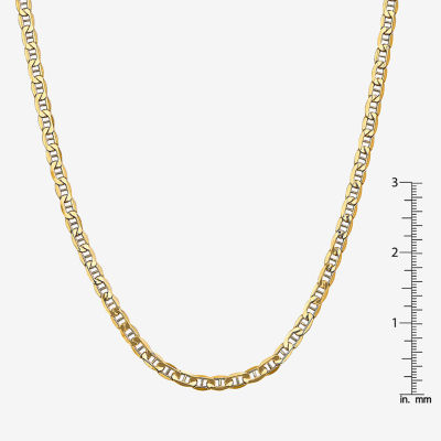 14K Gold Inch Semisolid Mariner Chain Necklace