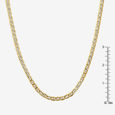 14K Gold Inch Semisolid Mariner Chain Necklace