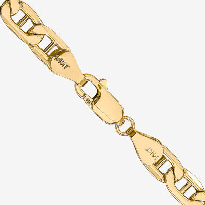 14K Gold Inch Semisolid Mariner Chain Necklace