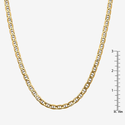 14K Gold Inch Semisolid Mariner Chain Necklace