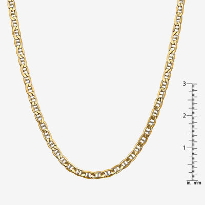 14K Gold Inch Semisolid Mariner Chain Necklace