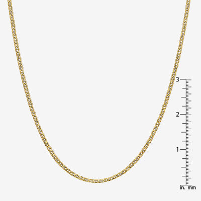 14K Gold Inch Semisolid Mariner Chain Necklace